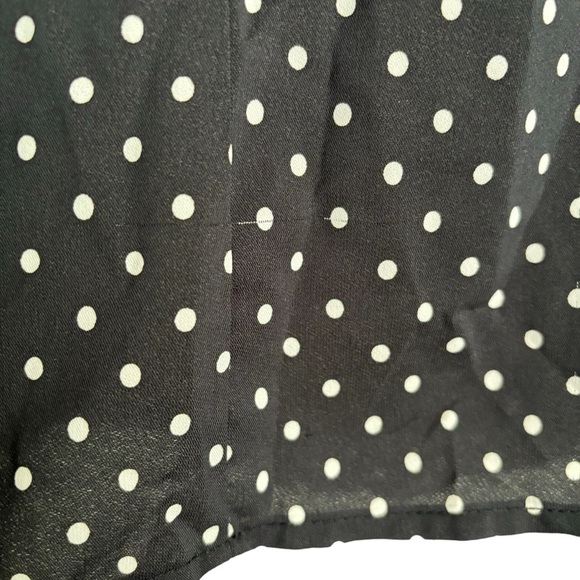 New York & Company City Stretch Polka Dot Button Up Blouse Office Workwear Sz 14 - Picture 9 of 16